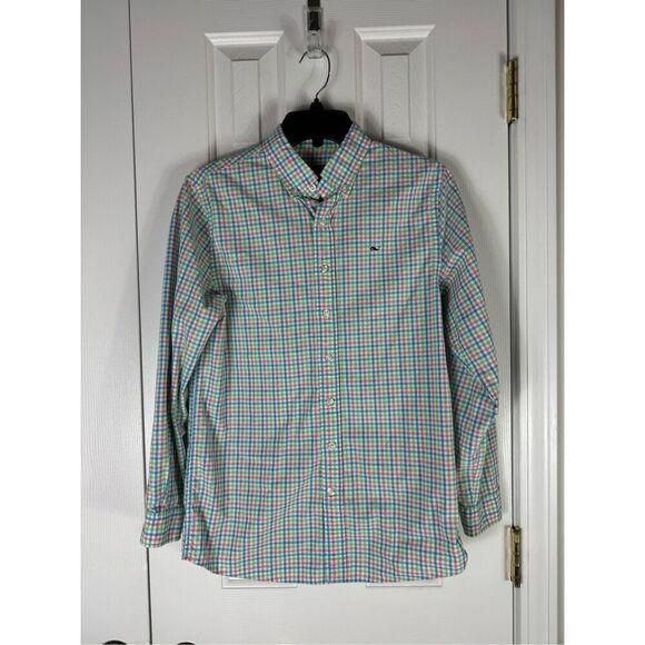 Vineyard Vines Boys Whale Button Up Shirt Size 16 - Picture 1 of 4